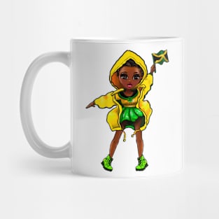 Jamaican girls women Jamaica Pride anime girl Chible Jamaica flag Mug